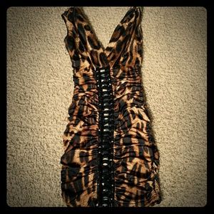 SOLD-Leopard print mini dress